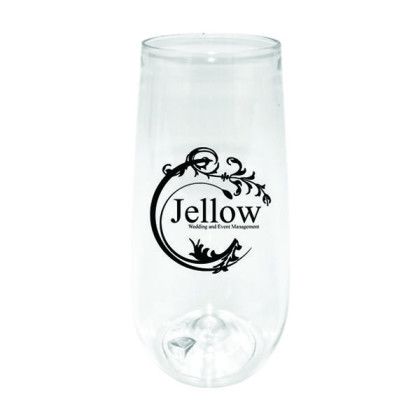 Custom 10 oz. Plastic Stemless Champagne Flute - Clear