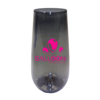 Custom 10 oz. Plastic Stemless Champagne Flute - Smoke