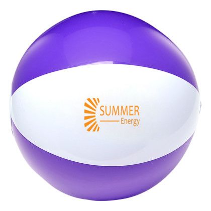 Custom 16" Two-tone Beach Ball - White with Purple