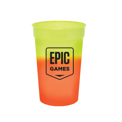 Yellow/orange Customized Mood Color Changing Stadium Cups | 12 oz Mood Stadium Cup | Custom Logo  Branded Stadium Cup Giveaway