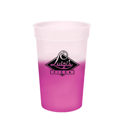 Frosted/pink Customized Mood Color Changing Stadium Cups | 12 oz Mood Stadium Cup | Custom Logo  Branded Stadium Cup Giveaway