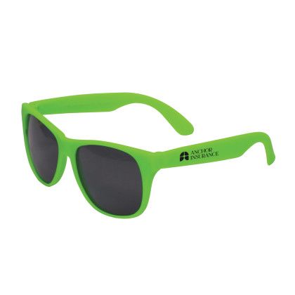 Custom Single Color Matte Sunglasses - Lime Green