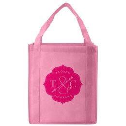 Custom Large Non Woven Grocery Tote - Pink