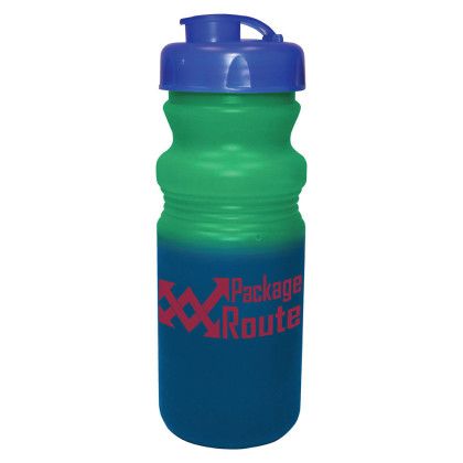 Custom Full Color Mood 20 Oz. Cycle Bottle With Flip Top Cap - Green/Blue