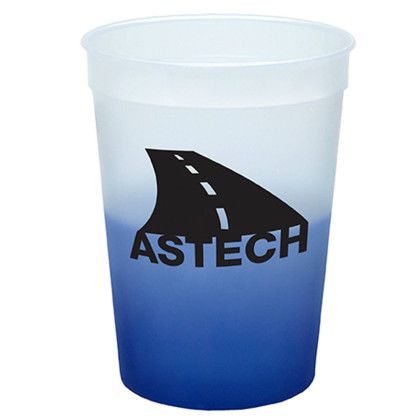 Custom Full Color Mood 12 oz. Stadium Cup - Frosted to Blue