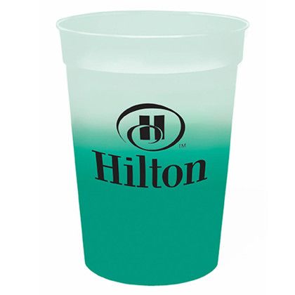 Custom Full Color Mood 12 oz. Stadium Cup - Frosted to Green