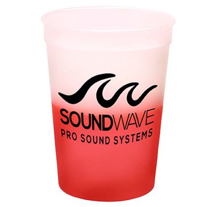 Custom Full Color Mood 12 oz. Stadium Cup - Frosted to Red