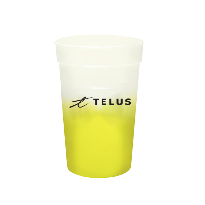 Custom Full Color Mood 12 oz. Stadium Cup - Frosted to Yellow