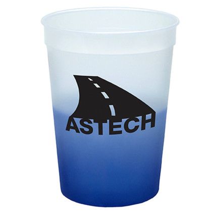 Custom Full Color Mood 17 oz. Stadium Cup - Frosted/Blue