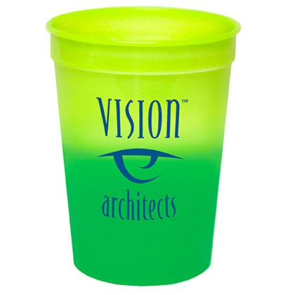 Custom Full Color Mood 17 oz. Stadium Cup - Yellow/Green