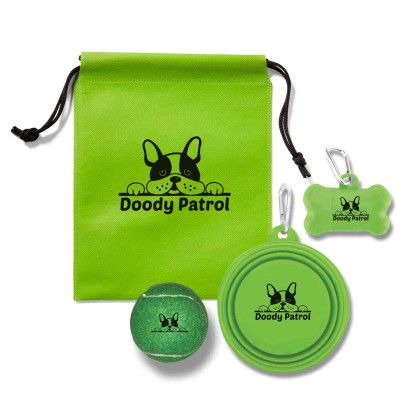 Custom Pet Kit in Drawstring Pouch - Green