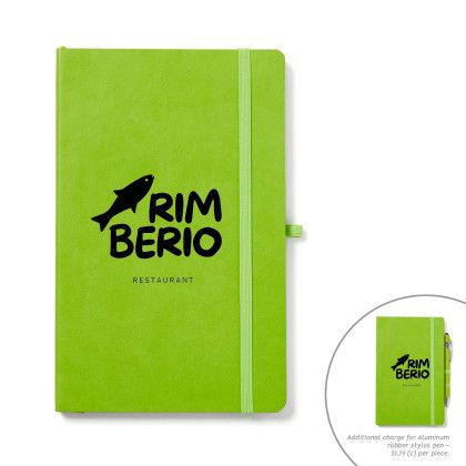 Custom Eco Flex Journal With Pen Loop - Lime Green