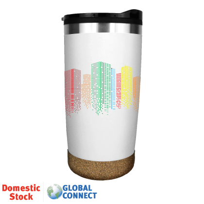 Custom Full Color Halcyon 20 oz. Cork Bottom Tumbler - White