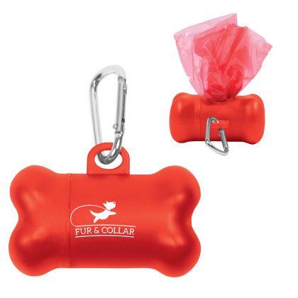 Custom Dog Bone Baggie Dispenser - Red