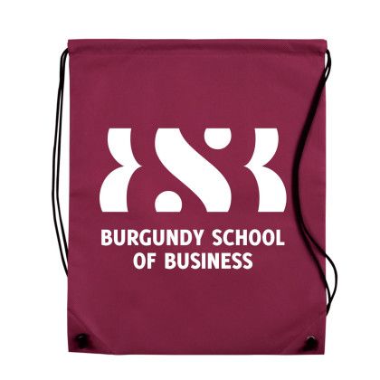 Custom Non Woven Drawstring Bag - Burgundy