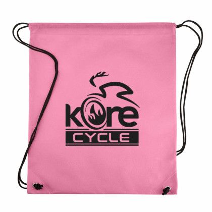 Custom Non Woven Drawstring Bag - Pink