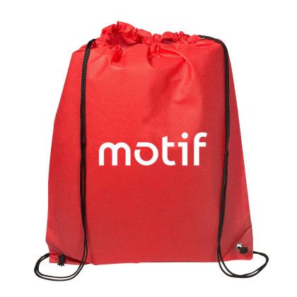 Custom Non Woven Drawstring Bag - Red