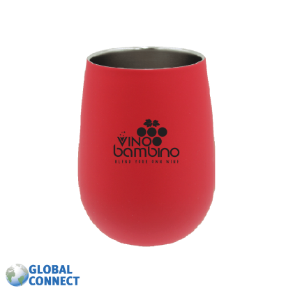 Custom Full Color Halcyon 12 oz. Stainless Steel Wine Glass - Red