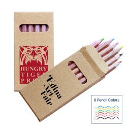 Custom Six Color Wooden Pencil Set in Box