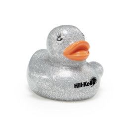 Custom 2" Fun Glitter Rubber Ducks - Silver