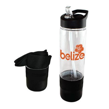 Custom 17 oz. Co-Poly Bottle with Cooling Towel - Black
