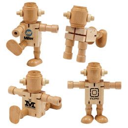 Custom Robodroidbot Wooden Poseable Robot