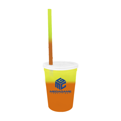 Custom Mood 12 oz. Stadium Cup/Straw/Lid Set - Yellow to Orange