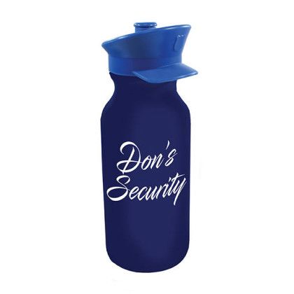 Custom 20 oz. Value Cycle Bottle with Police Hat Push 'n Pull Cap - Blue