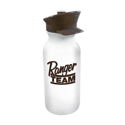 Custom 20 oz. Value Cycle Bottle with Police Hat Push 'n Pull Cap - Frosted