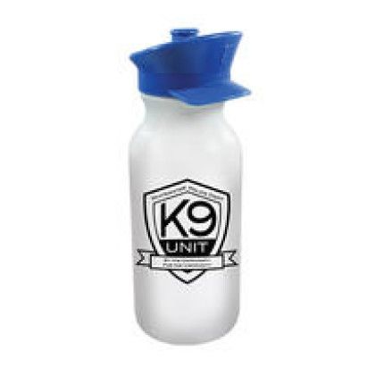Custom 20 oz. Value Cycle Bottle with Police Hat Push 'n Pull Cap - White