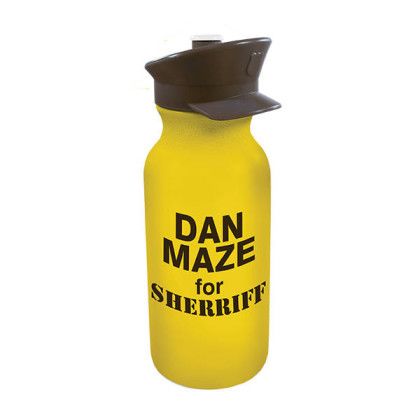 Custom 20 oz. Value Cycle Bottle with Police Hat Push 'n Pull Cap - Yellow