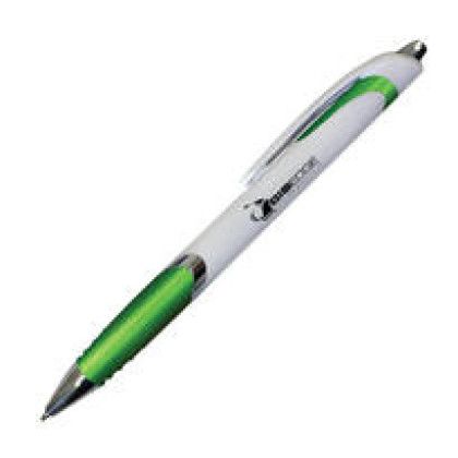 Custom White Crest Grip Pen - Lime Green