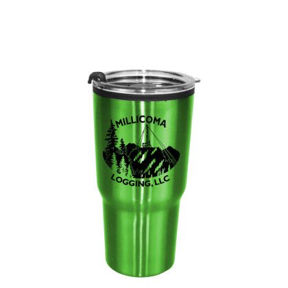 Custom 20 oz. Ares Tumbler with Stainless Straw/Flip Top Lid - Green