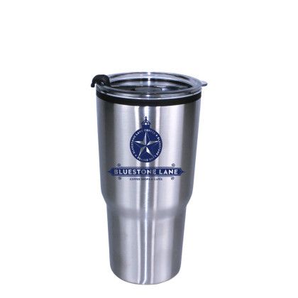 Custom 20 oz. Ares Tumbler with Stainless Straw/Flip Top Lid - Silver