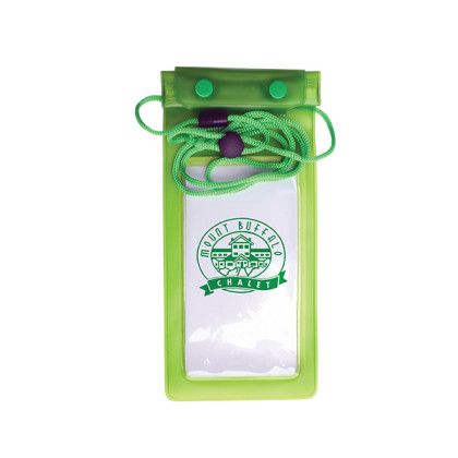 Custom Large Waterproof Cell Phone Bag - Lime Green Custom Large Waterproof Cell Phone Bag - Lime Green