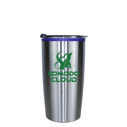 Custom Full Color 20 oz. Niagara Tumbler with Stainless Straw/Flip Top Lid - Blue