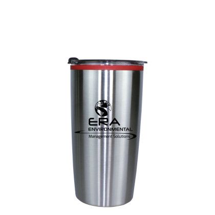 Custom Full Color 20 oz. Niagara Tumbler with Stainless Straw/Flip Top Lid - Red