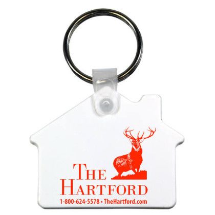 Custom House Key Fob - White