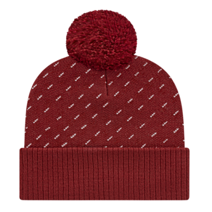 Custom Diagonal Dash Knit Cap with Ribbed Cuff - Light Maroon