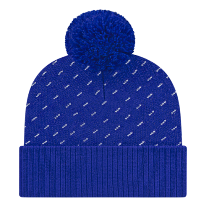 Custom Diagonal Dash Knit Cap with Ribbed Cuff - Royal