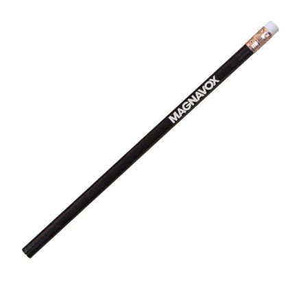 Custom Thrifty Pencil with White Eraser - Black