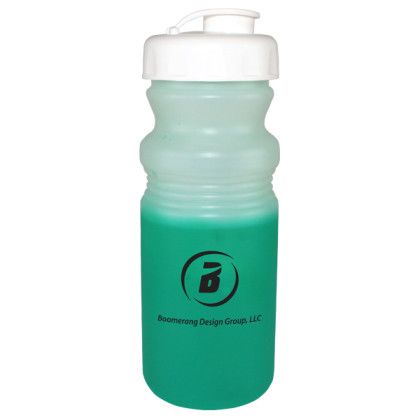 Custom Mood 20 oz. Cycle Bottle with Flip Top Cap - Frosted to Green