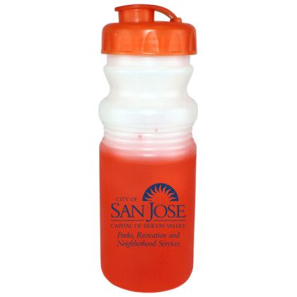 Custom Mood 20 oz. Cycle Bottle with Flip Top Cap - Frosted to Orange