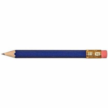 Custom Hex Golf Pencils with Erasers - Dark Blue