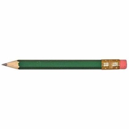 Custom Hex Golf Pencils with Erasers - Dark Green