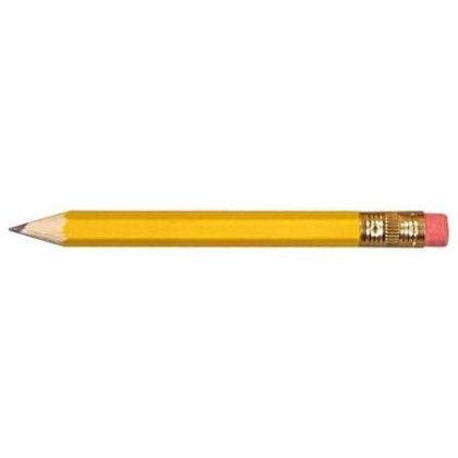 Custom Hex Golf Pencils with Erasers - Yellow