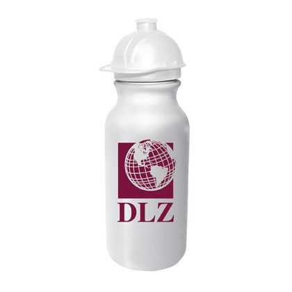 Custom 20 oz. Value Cycle Bottle w/ Safety Helmet Push 'n Pull Cap - Frosted