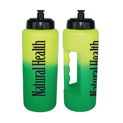 Custom Mood 32 oz. Grip Bottle with Push 'n Pull Cap - Yellow to Green