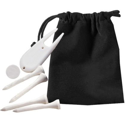 Custom Deluxe Golf Kit in Pouch - Black