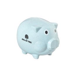 Custom Renewable Classic Wheat Straw Piggy Bank - Blue